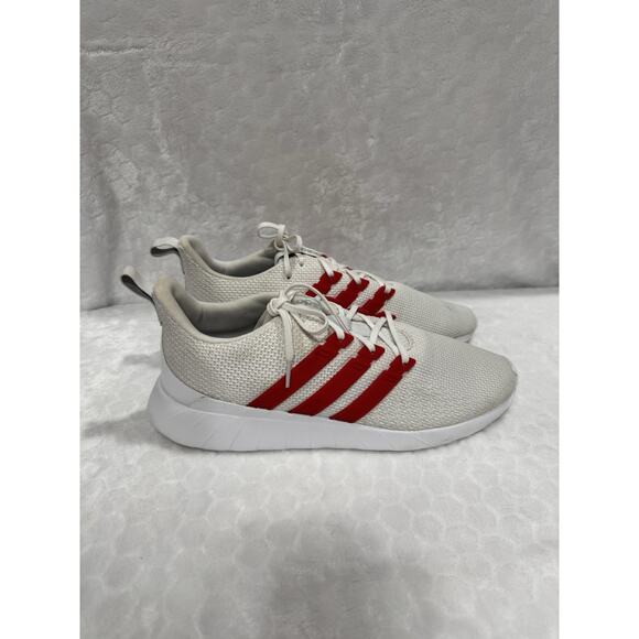 Adidas Questar Shoes Mens 10.5 Cloudfoam White/Red Mesh Sneakers Running FV9067 - Picture 12 of 16
